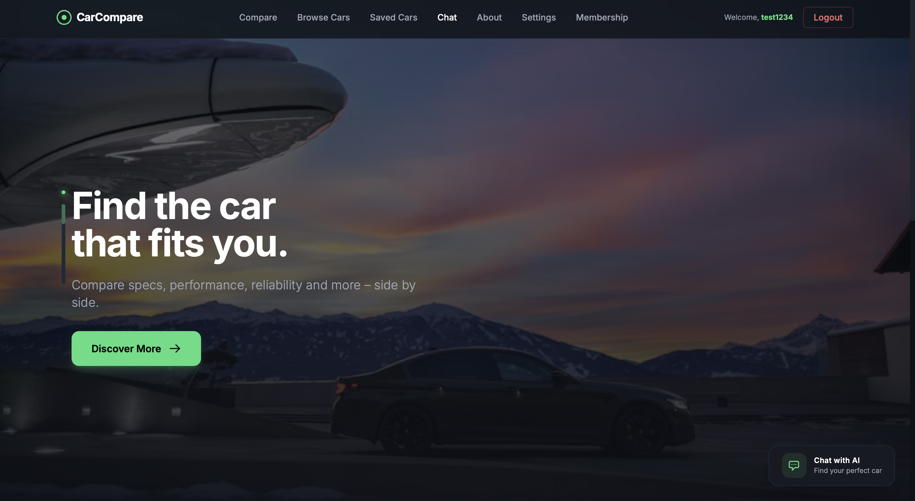 CarCompare web platform